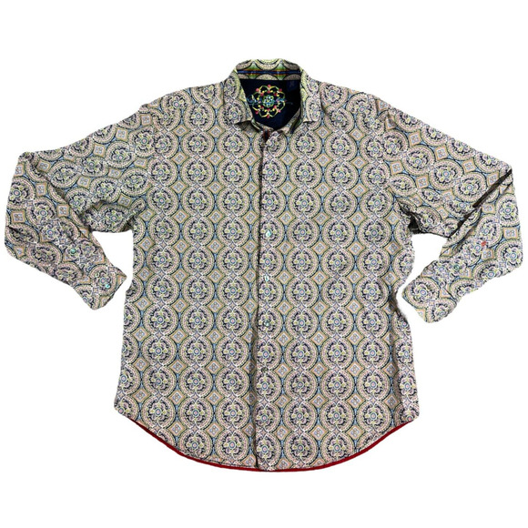 Robert‎ Graham Classic Paisley Pink Mens Long Sleeve Size Large - Picture 1 of 8